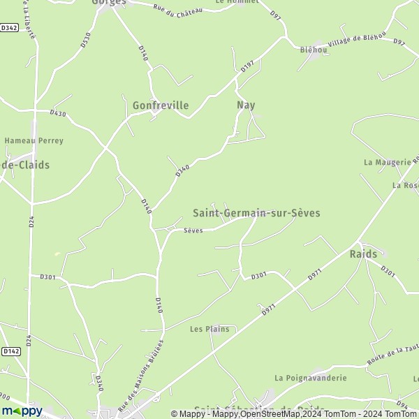 La carte pour la ville de Saint-Germain-sur-Sèves 50190