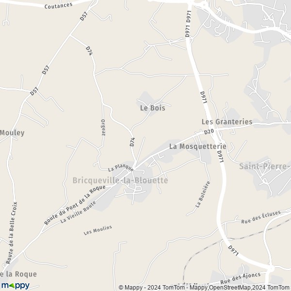 La carte pour la ville de Bricqueville-la-Blouette 50200