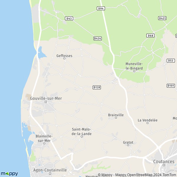 La carte pour la ville de Boisroger, 50200 Gouville-sur-Mer