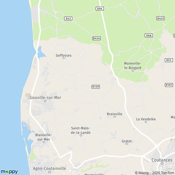 La carte pour la ville de Servigny, 50200 Gouville-sur-Mer