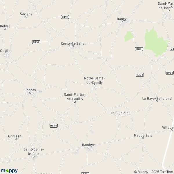 La carte pour la ville de Notre-Dame-de-Cenilly 50210