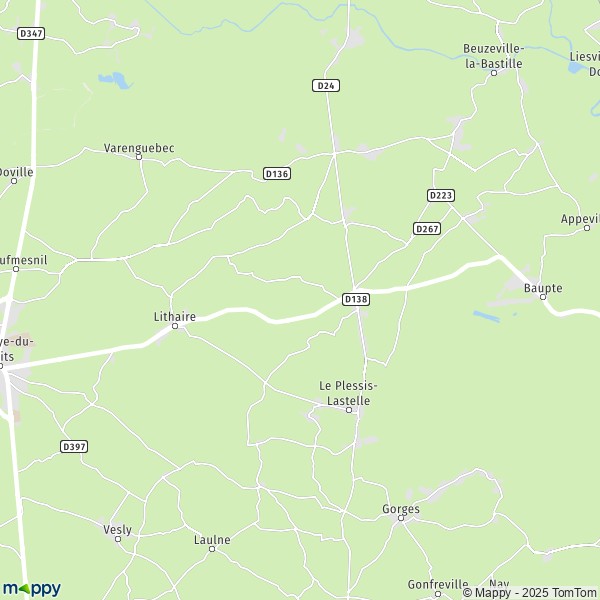 La carte pour la ville de Coigny, 50250 Montsenelle