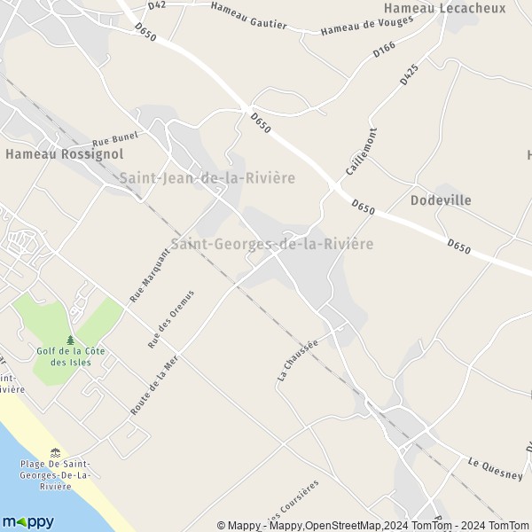 La carte pour la ville de Saint-Georges-de-la-Rivière 50270