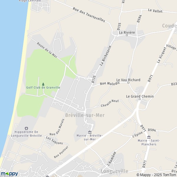 La carte pour la ville de Bréville-sur-Mer 50290