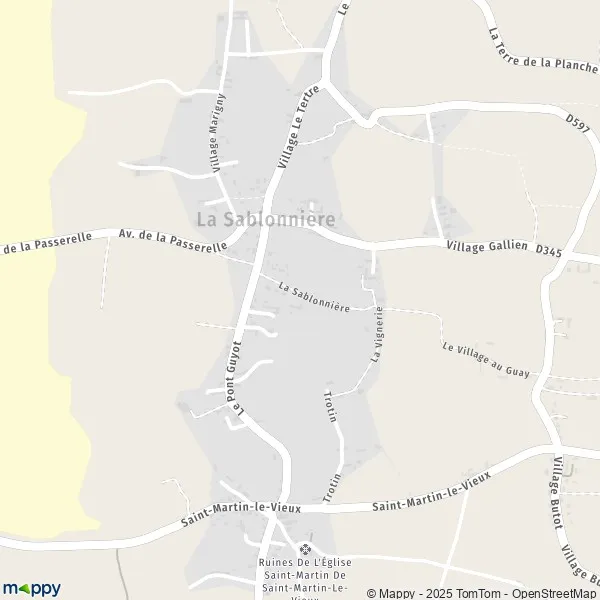 Plan La Sablonnière carte de La Sablonnière (50290) et infos pratiques