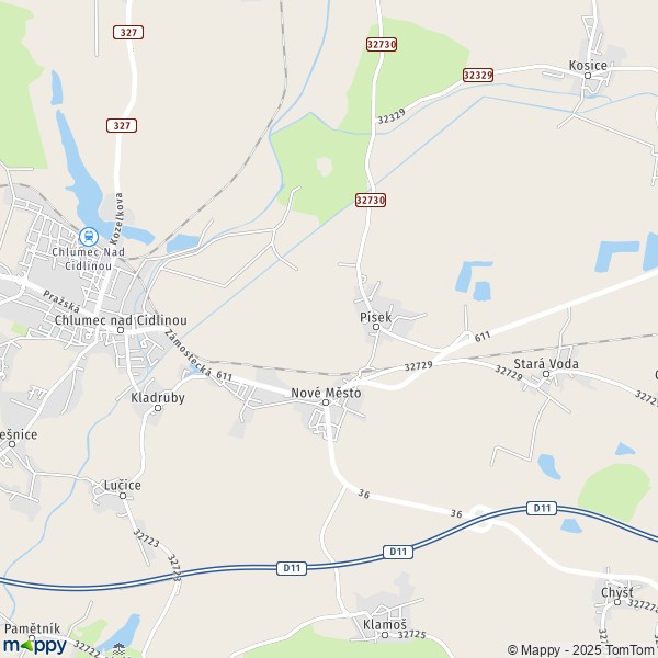 La carte pour la ville de Nové Město 503 51