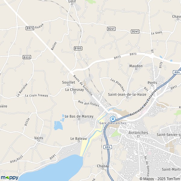 Carte Z.A. Le Pavé, 50300 Marcey-les-Grèves