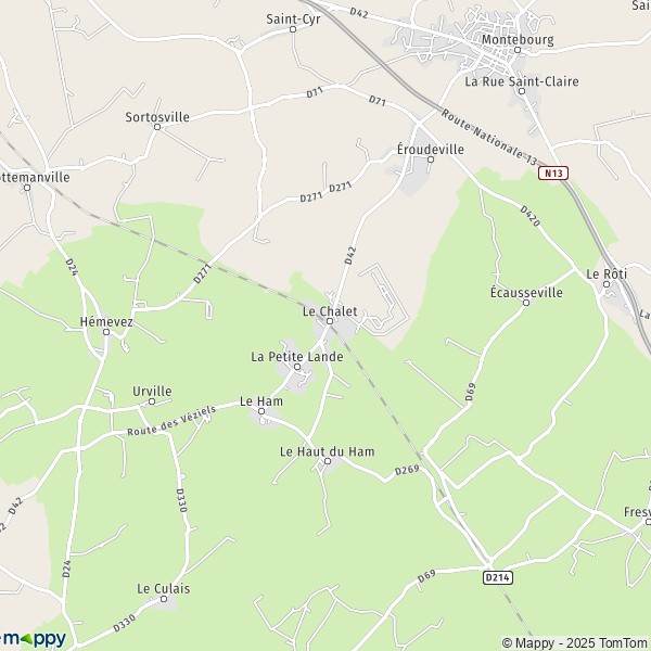 Carte La Gare de Montebourg, 50310 Le Ham