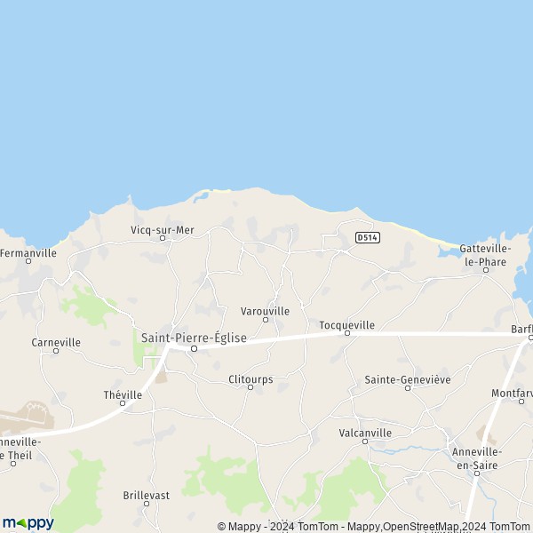 La carte pour la ville de Cosqueville, 50330 Vicq-sur-Mer