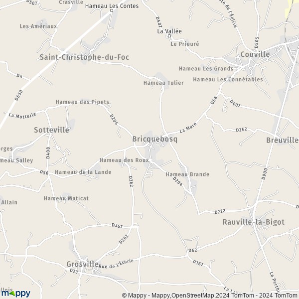 La carte pour la ville de Bricquebosq 50340