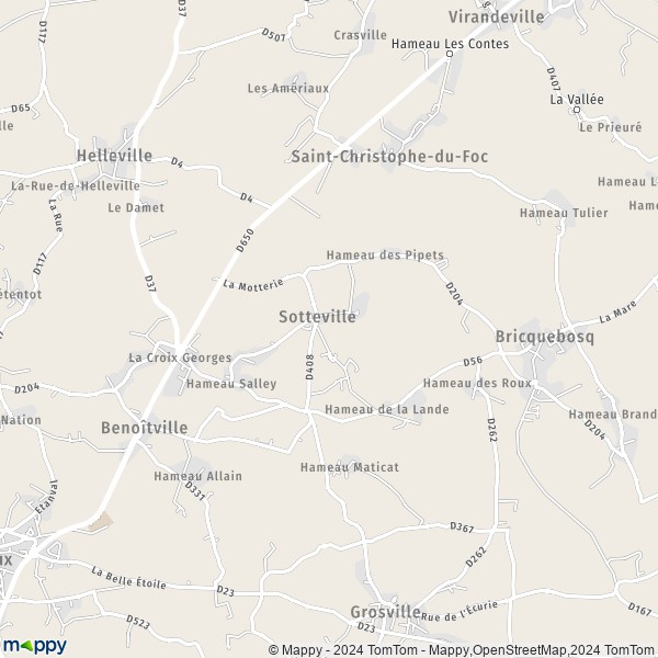 La carte pour la ville de Sotteville 50340