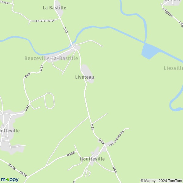 La carte pour la ville de Beuzeville-la-Bastille 50360