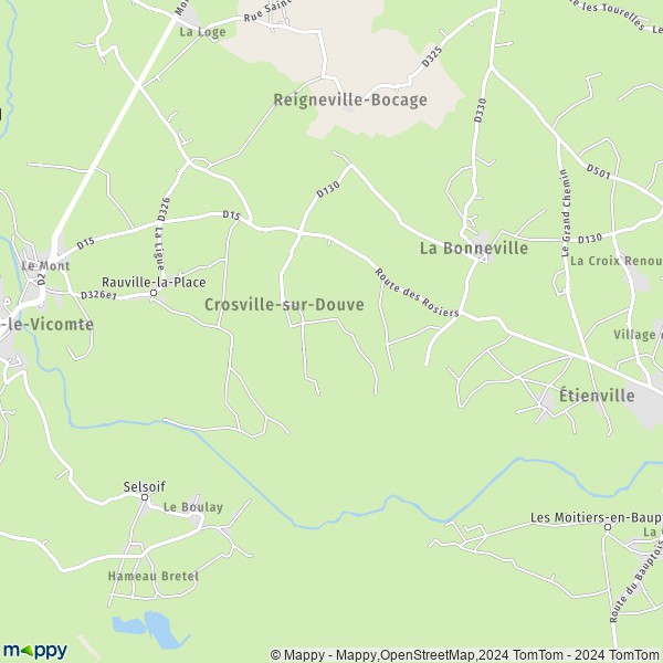 La carte pour la ville de Crosville-sur-Douve 50360