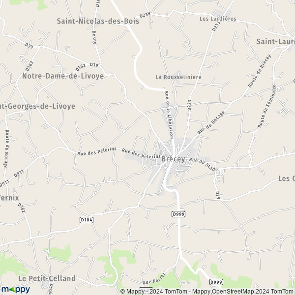 La carte pour la ville de Brécey 50370