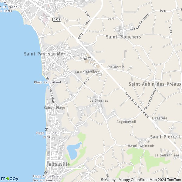 La carte pour la ville de Saint-Pair-sur-Mer 50380