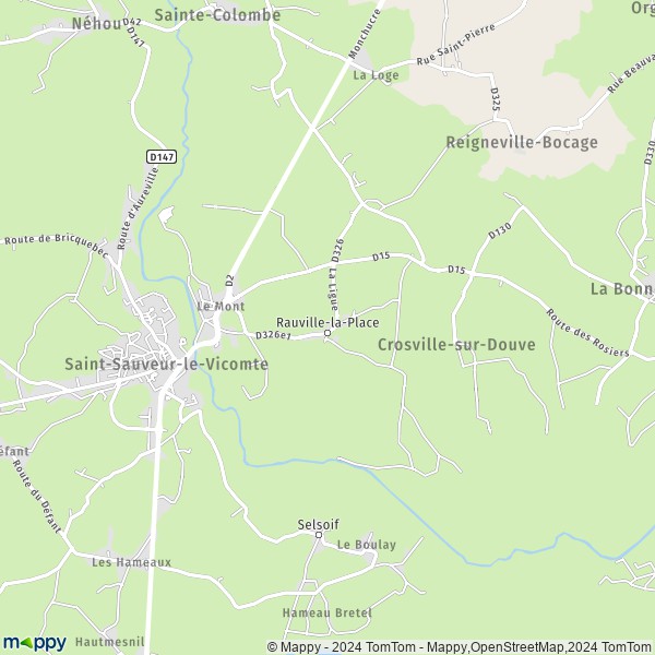 La carte pour la ville de Rauville-la-Place 50390