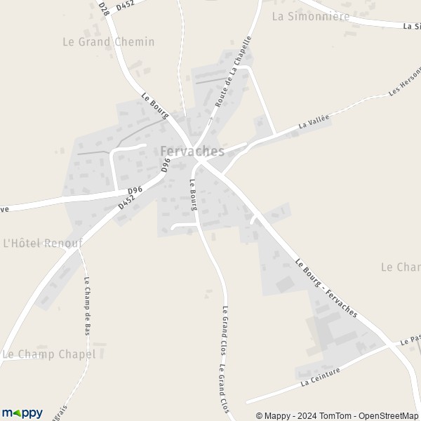 La carte pour la ville de Fervaches, 50420 Tessy-Bocage