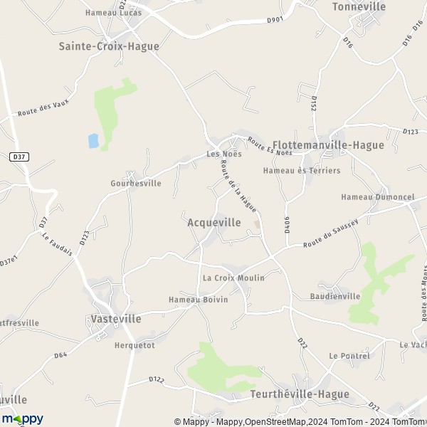 La carte pour la ville de Acqueville, 50440 La Hague