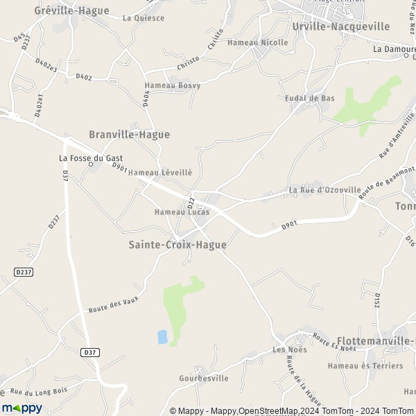La carte pour la ville de Sainte-Croix-Hague, 50440 La Hague