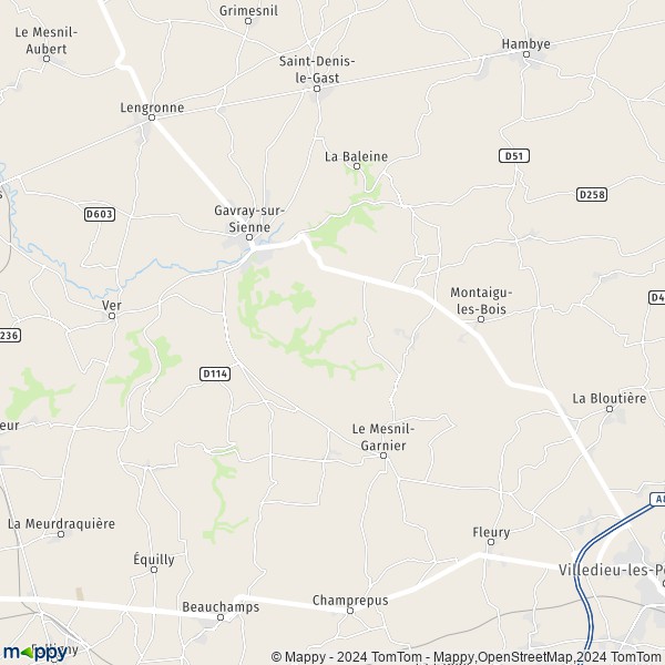 La carte pour la ville de Gavray-sur-Sienne 50450