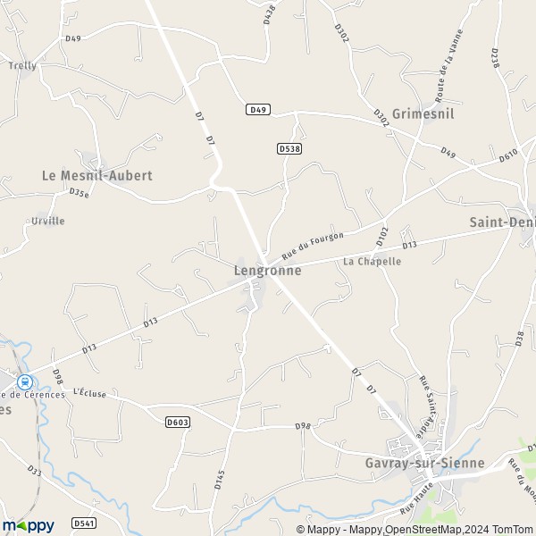 La carte pour la ville de Lengronne 50450