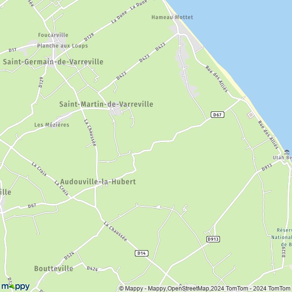 La carte pour la ville de Audouville-la-Hubert 50480