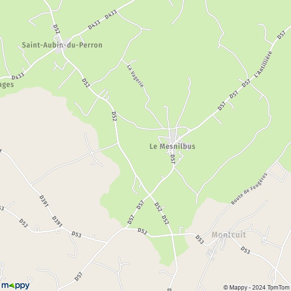 La carte pour la ville de Le Mesnilbus, 50490 Saint-Sauveur-Villages