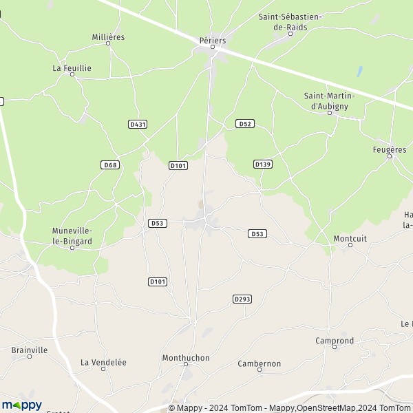 La carte pour la ville de Le Mesnilbus, 50490 Saint-Sauveur-Villages