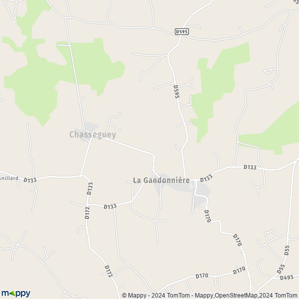 La carte pour la ville de Chasseguey, 50520 Juvigny-les-Vallées