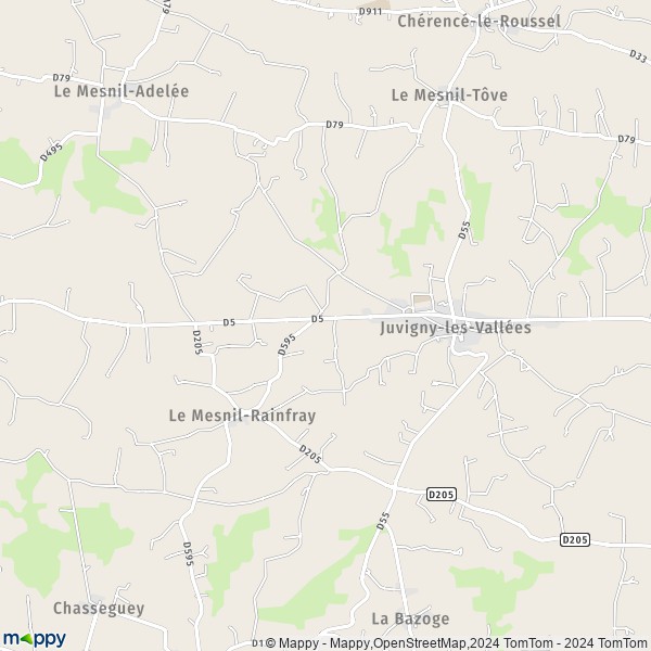 La carte pour la ville de Juvigny-le-Tertre, 50520 Juvigny-les-Vallées