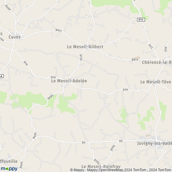 La carte pour la ville de Le Mesnil-Adelée 50520