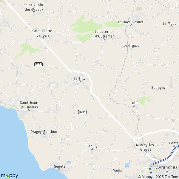 La carte pour la ville de Sartilly-Baie-Bocage 50530