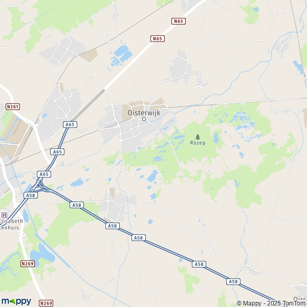 La carte pour la ville de Oisterwijk 5056-5268