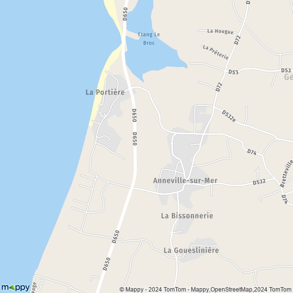 La carte pour la ville de Anneville-sur-Mer, 50560 Gouville-sur-Mer