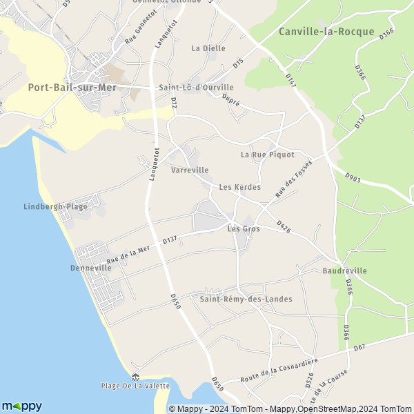 La carte pour la ville de Denneville, 50580 Port-Bail-sur-Mer