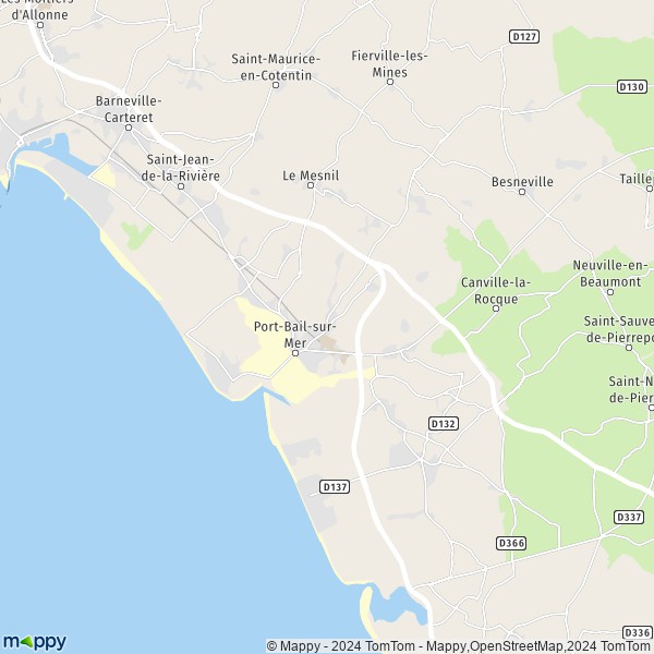 La carte pour la ville de Saint-Lô-d'Ourville, 50580 Port-Bail-sur-Mer
