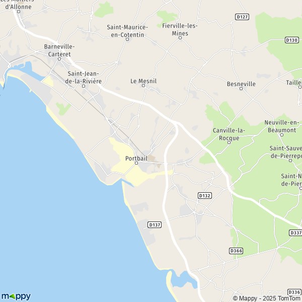 La carte pour la ville de Saint-Lô-d'Ourville, 50580 Port-Bail-sur-Mer