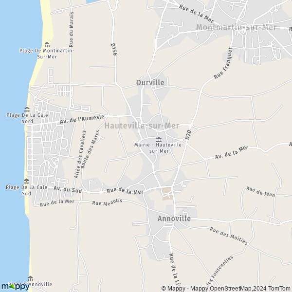 La carte pour la ville de Hauteville-sur-Mer 50590