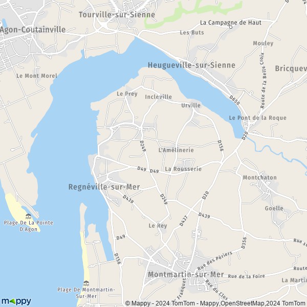 La carte pour la ville de Regnéville-sur-Mer 50590