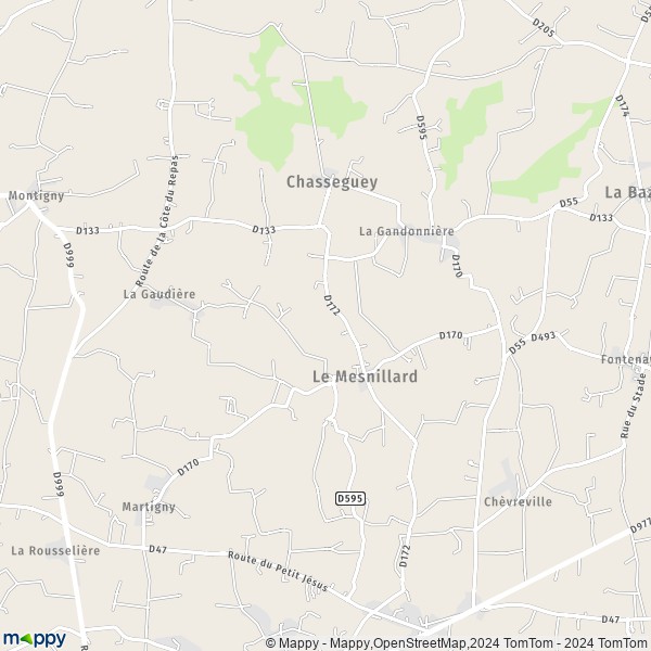 La carte pour la ville de Le Mesnillard 50600