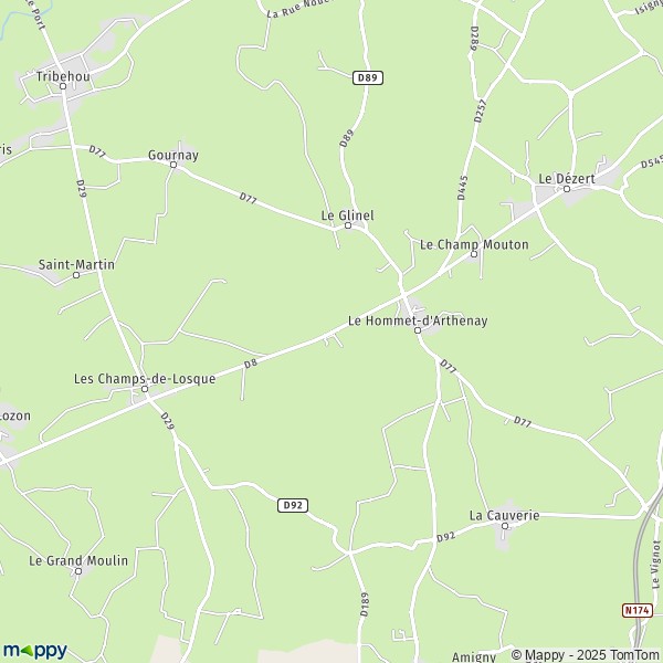 Carte Le Hommet, 50620-50880 Pont-Hébert
