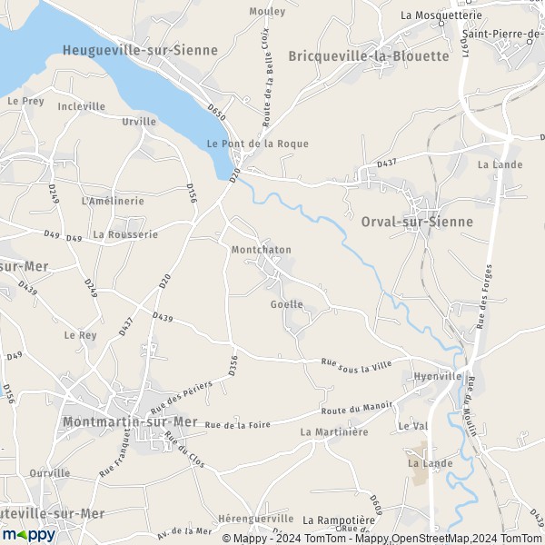 La carte pour la ville de Montchaton, 50660 Orval-sur-Sienne