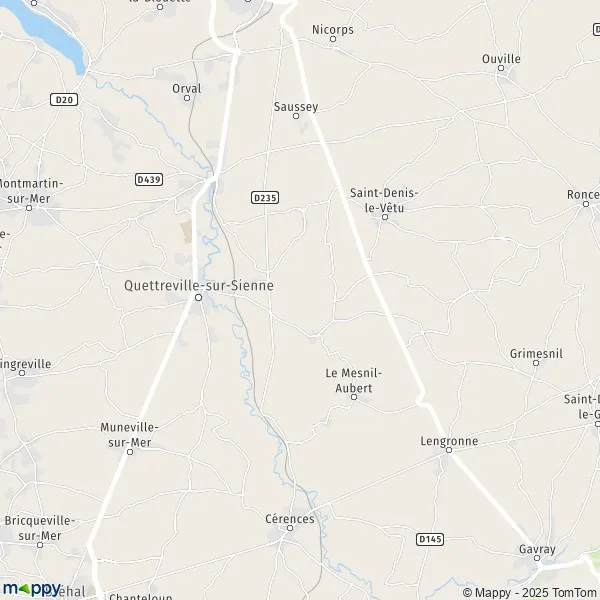 Plan quettrevillesursienne carte de quettrevillesursienne (50660