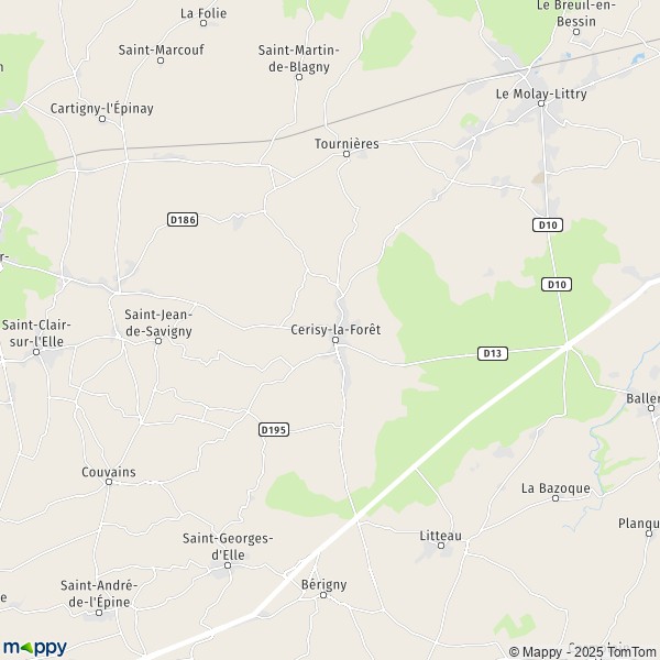 La carte pour la ville de Cerisy-la-Forêt 50680