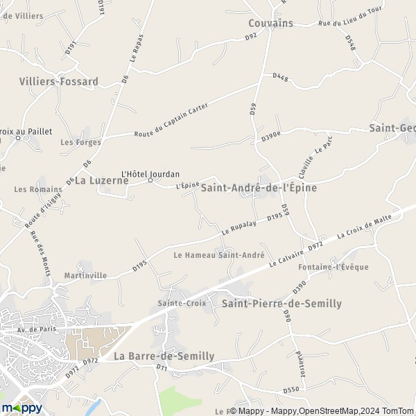 La carte pour la ville de Saint-André-de-l'Épine 50680