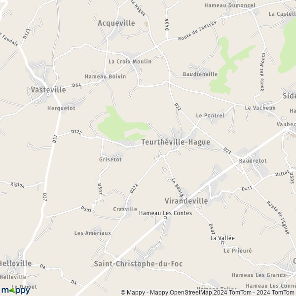 La carte pour la ville de Teurthéville-Hague 50690