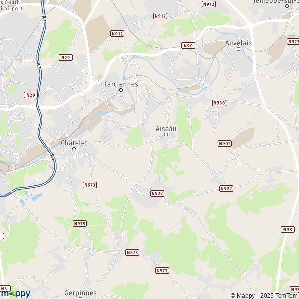 La carte pour la ville de 5070-6250 Aiseau-Presles