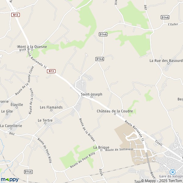 La carte pour la ville de Saint-Joseph 50700