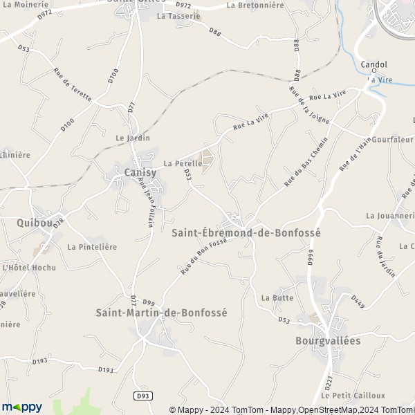 La carte pour la ville de Saint-Ébremond-de-Bonfossé, 50750 Canisy