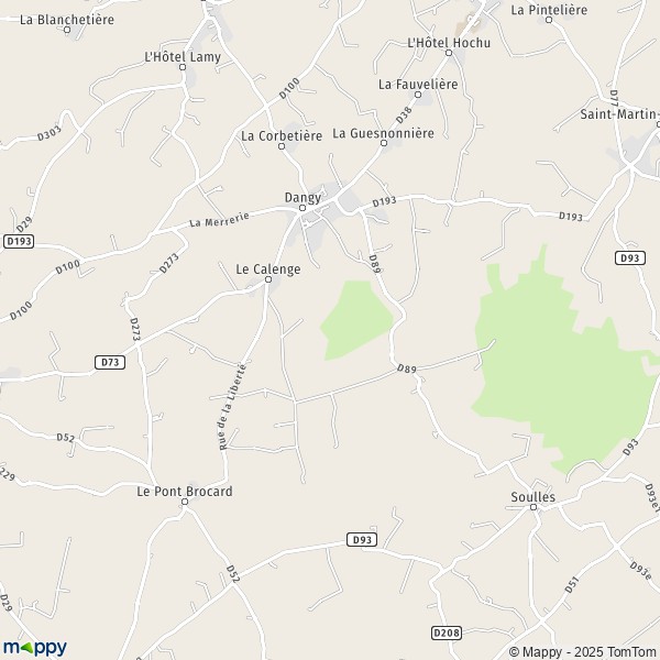 La carte pour la ville de Dangy 50750